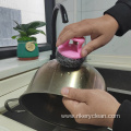 Stainless Steel Scourer with Plastic Handle